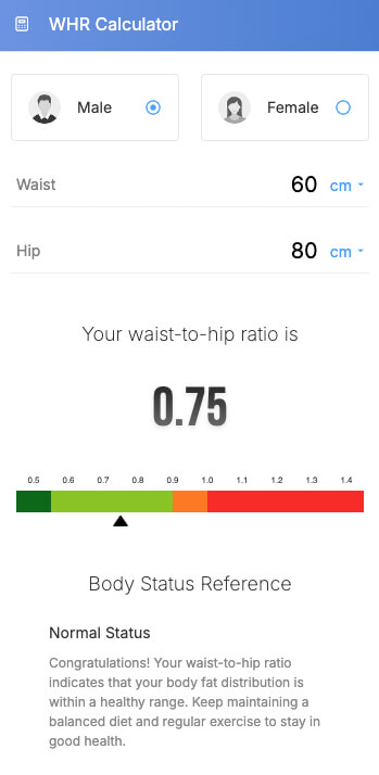 Waist-to-Hip Ratio Calculator